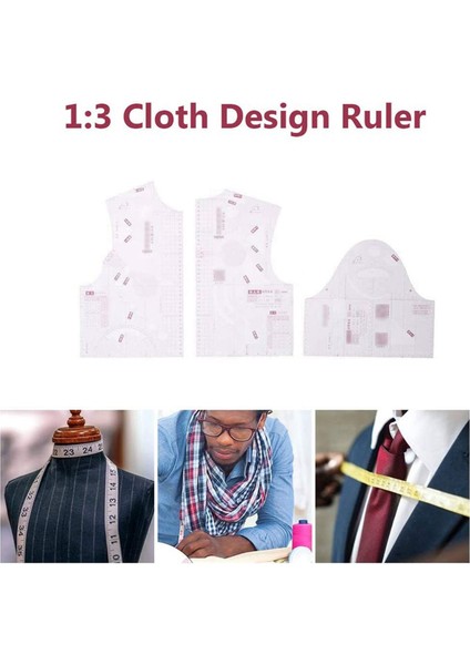 2x 1:3 Kumaş Tasarım Cetvel Şeffaf Fransız Eğrisi Cetvel Ölçü Cetveli Tasarım Cetvel Desen Yapımı Bebek Dikiş Aracı (Yurt Dışından)