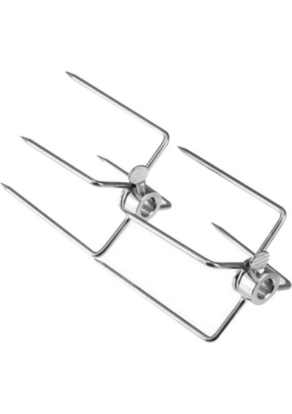 2 Adet Barbekü Et Lokantası Et Çatalı Kelepçe Izgara Köfte Paslanmaz Çelik Barbekü Şiş (Yurt Dışından)