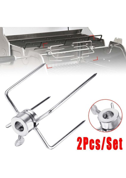 2 Adet Barbekü Et Lokantası Et Çatalı Kelepçe Izgara Köfte Paslanmaz Çelik Barbekü Şiş (Yurt Dışından) fiyatları