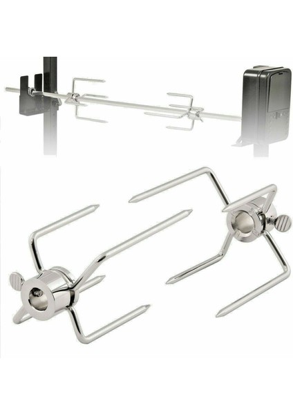 2 Adet Barbekü Et Lokantası Et Çatalı Kelepçe Izgara Köfte Paslanmaz Çelik Barbekü Şiş (Yurt Dışından) modelleri