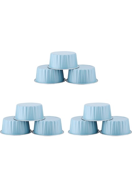 300 Adet 5 Oz 125 ml Tek Kullanımlık Kek Pişirme Bardak Muffin Gömlekleri Kapaklı Bardak Alüminyum Folyo Cupcake Pişirme Bardak-Mavi (Yurt Dışından)