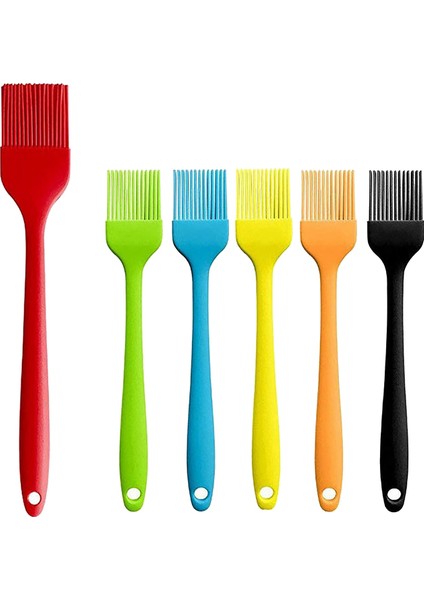 Pişirme Için Silikon Teyelleme Fırçası, Pişirme Için Yüksek Sıcaklık Dayanımı Teyelleme Fırçası, Barbekü ve Mutfak Pişirme, 6'lı Set (Yurt Dışından)