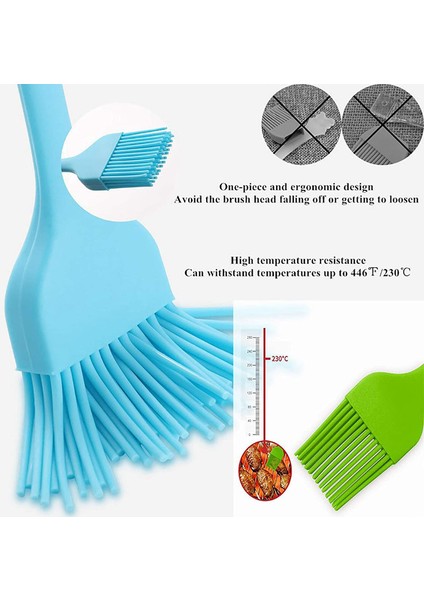 Pişirme Için Silikon Teyelleme Fırçası, Pişirme Için Yüksek Sıcaklık Dayanımı Teyelleme Fırçası, Barbekü ve Mutfak Pişirme, 6'lı Set (Yurt Dışından) modelleri