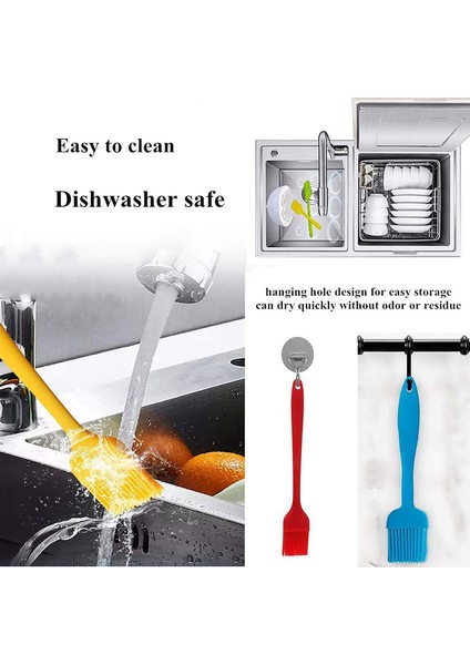 Pişirme Için Silikon Teyelleme Fırçası, Pişirme Için Yüksek Sıcaklık Dayanımı Teyelleme Fırçası, Barbekü ve Mutfak Pişirme, 6'lı Set (Yurt Dışından) fırsatları