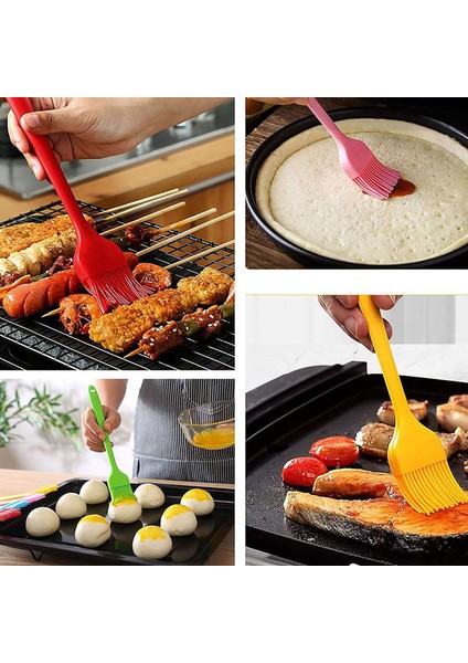 Pişirme Için Silikon Teyelleme Fırçası, Pişirme Için Yüksek Sıcaklık Dayanımı Teyelleme Fırçası, Barbekü ve Mutfak Pişirme, 6'lı Set (Yurt Dışından) indirimleri