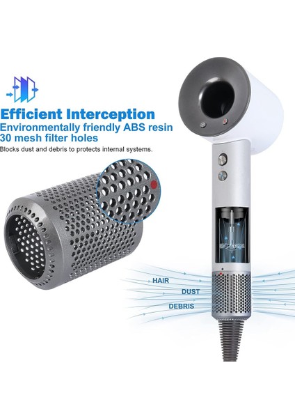 Dış Filtre Kapağı HD01 HD03 HD08 Saç Kurutma Makinesi Toz Geçirmez Süzgeç Filtre Net Parça Temizleyici Aksesuarları E (Yurt Dışından)