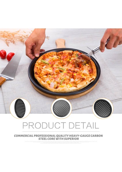 2 Paket 11 Inç Kişisel Delikli Pizza Tavaları Yapışmaz Kaplamalı Karbon Çelik Kolay Temizlenebilir Pizza Fırın Tepsisi (Yurt Dışından)