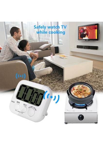 5x Dijital Mutfak Zamanlayıcısı, Ekran Yazı Tipi Gösterimi, Manyetik Arka Pişirme Zamanlayıcısı, Yüksek Alarm (Yurt Dışından) indirimleri