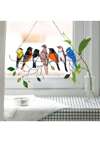 1 Tel Üzerinde Çok Renkli Kuşlar Yüksek Lekeli Akrilik Suncatcher Pencere Paneli, Kuş Serisi Süsler Kolye Ev Dekor-7 Kuşlar (Yurt Dışından) fırsatları