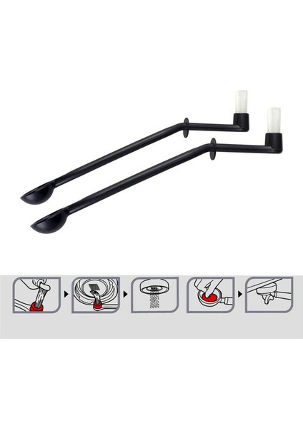 Kahve Makinesi Fırça Temizleyici Naylon Espresso Makinesi Fırçası Kaşıkla Kahve Temizleme Aracı (10 Paket) (Yurt Dışından)