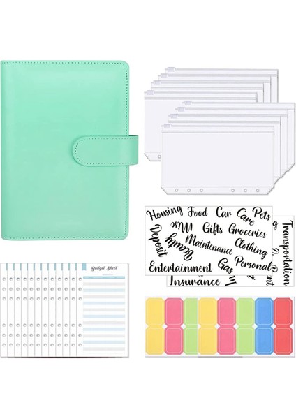 Bütçe Bağlayıcı Nakit Zarflar Cüzdan A6 Tasarruf Bağlayıcı Seti Nakit Doldurma Bütçe Cüzdan Para Organizatör Bütçe Sayfası A ile (Yurt Dışından)