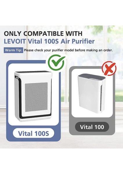 Vital 100S Hava Temizleme Cihazı Için Hepa Filtre, Yüksek Verimli Aktif Karbon Ön Filtre, Vital 100S-RF, 2'li Paket (Yurt Dışından) fiyatları