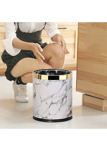 2x Çöp Tenekesi, Mermer Desen 10L Çöp Tenekesi Kutusu Kova Çapı Çöp Kutuları Oturma Odası Banyo Mutfak Çöp Kovası Çöp Kutusu (Yurt Dışından) fiyatları