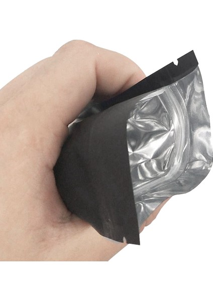 200 Paket Koku Geçirmez Çanta - 3 x 4 Inç Açılıp Kapanabilir Mylar Çanta Folyo Kese Çanta Düz Fermuar Kapatma Çanta Mat Siyah (Yurt Dışından)