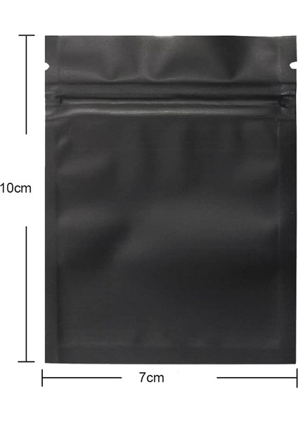 200 Paket Koku Geçirmez Çanta - 3 x 4 Inç Açılıp Kapanabilir Mylar Çanta Folyo Kese Çanta Düz Fermuar Kapatma Çanta Mat Siyah (Yurt Dışından)