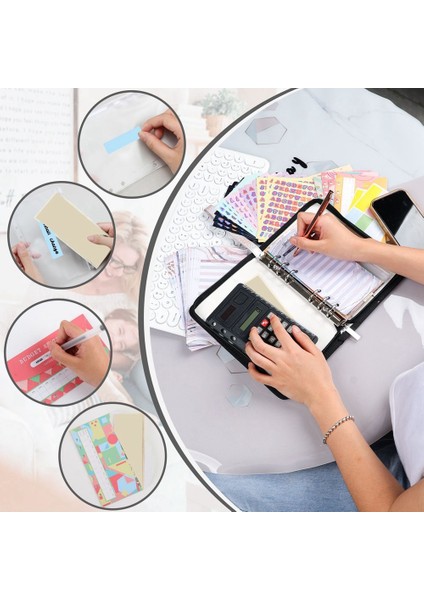 A6 Glitter El Fermuarlı Çanta Gevşek Yaprak Bağlayıcı Defter Iç Çekirdek Kapak Not Defteri Planlayıcısı Ofis Kırtasiye Malzemeleri Siyah (Yurt Dışından) fiyatları
