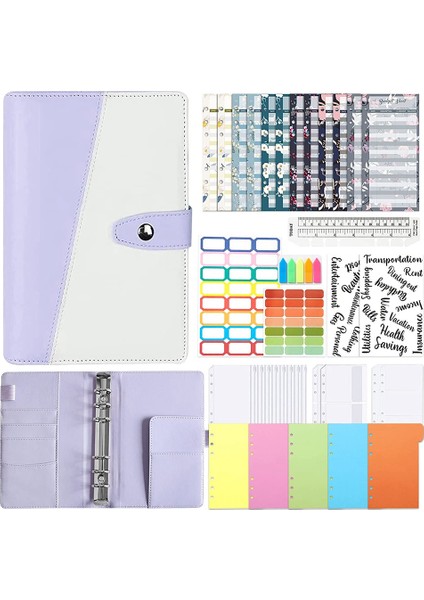 A6 Ciltli Defter, 6 Delikli Gevşek Yaprak Defter Halkalı Ciltleyici 10 Bağlayıcılı Seyahat Dergisi B Için Bütçe Sayfaları Kapakları (Yurt Dışından)