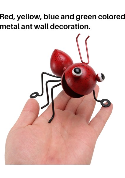 4 Adet Renkli Metal Karınca Duvar Dekoru, Oda Veya Açık Bahçe Yard Sanat Duvar Heykelleri Açık Arka Bahçe Sundurma Veranda Çim (Yurt Dışından) fiyatları