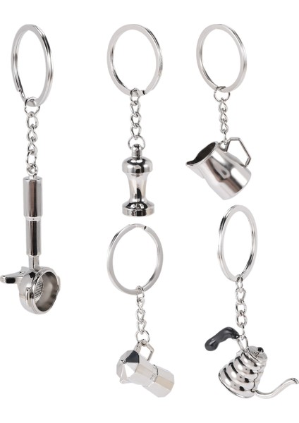 5 Adet Barista Kahve Sabotaj Anahtarlık Espresso Portafilter Moka Sürahi Anahtarlık Taşınabilir Kahve Aksesuarları Hediye (Yurt Dışından)