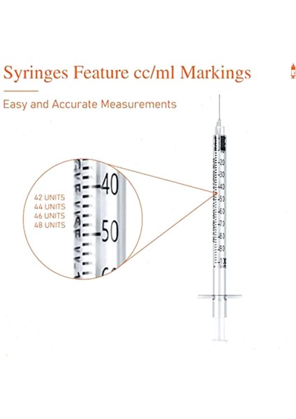 1ml U-100 Iğneli Şırınga, 31G 1cc 5/16-Inç (8mm), Laboratuvar Ölçüm Malzemeleri, Ayrı Ayrı Sarılmış, 100'LÜ Paket (Yurt Dışından) fiyatları