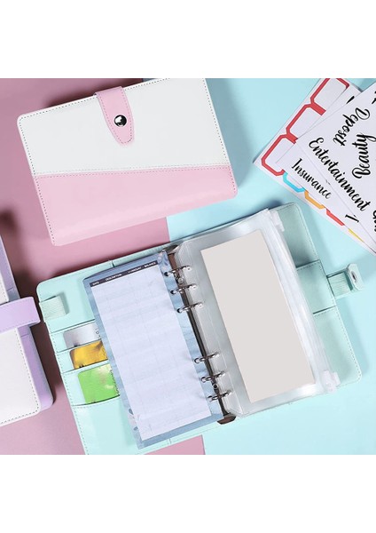A6 Ciltli Defter, 6 Delikli Gevşek Yaprak Defter Halkalı Ciltleyici 10 Bağlayıcılı Seyahat Dergisi B Için Bütçe Sayfaları Kapakları (Yurt Dışından)