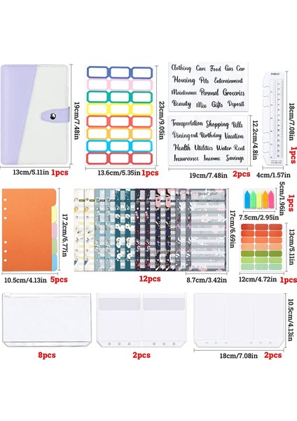 A6 Ciltli Defter, 6 Delikli Gevşek Yaprak Defter Halkalı Ciltleyici 10 Bağlayıcılı Seyahat Dergisi B Için Bütçe Sayfaları Kapakları (Yurt Dışından)