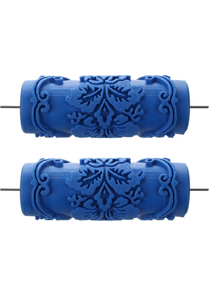 2x Makine Çiçekleri Için Dekoratif Motifli Boya Rulosu / Mavi 15 cm (Yurt Dışından)