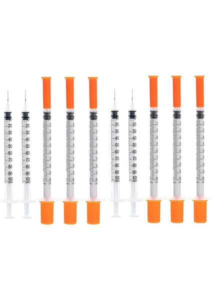 1cc Şırıngalar ve 30G 5/16 Inç Iğne -100 Adet 8mm Şırınga Ayrı Ayrı Mühürlü Steril Şırınga (Yurt Dışından)