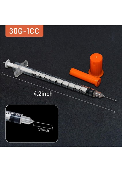 1cc Şırıngalar ve 30G 5/16 Inç Iğne -100 Adet 8mm Şırınga Ayrı Ayrı Mühürlü Steril Şırınga (Yurt Dışından) indirimleri