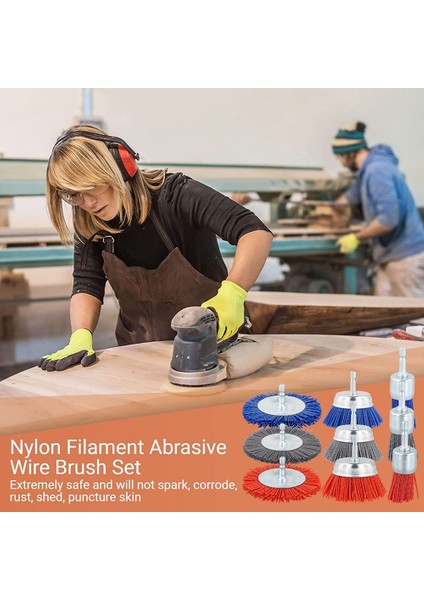 Filament Aşındırıcı Tel Fırça Tekerlekleri, Pas Korozyon Boyasının Çıkarılması Için 1/4 Inç Matkaplı 3 Boyutlu Naylon Set (Yurt Dışından)
