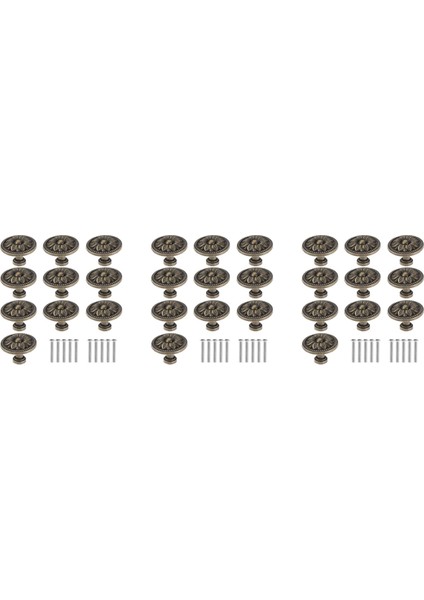 30PCS, Mobilya, Mutfak Kapıları ve Dolaplar Için Kullanılan Desenli Yuvarlak Topuzlu Vintage Antika Vintage Kulp (Yurt Dışından)