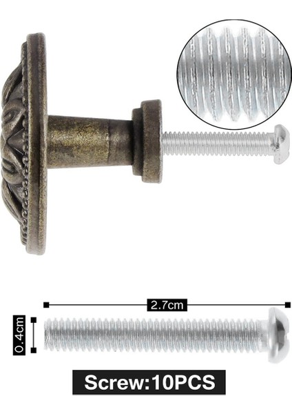 30PCS, Mobilya, Mutfak Kapıları ve Dolaplar Için Kullanılan Desenli Yuvarlak Topuzlu Vintage Antika Vintage Kulp (Yurt Dışından)