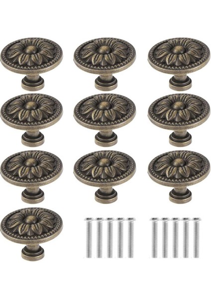 30PCS, Mobilya, Mutfak Kapıları ve Dolaplar Için Kullanılan Desenli Yuvarlak Topuzlu Vintage Antika Vintage Kulp (Yurt Dışından)