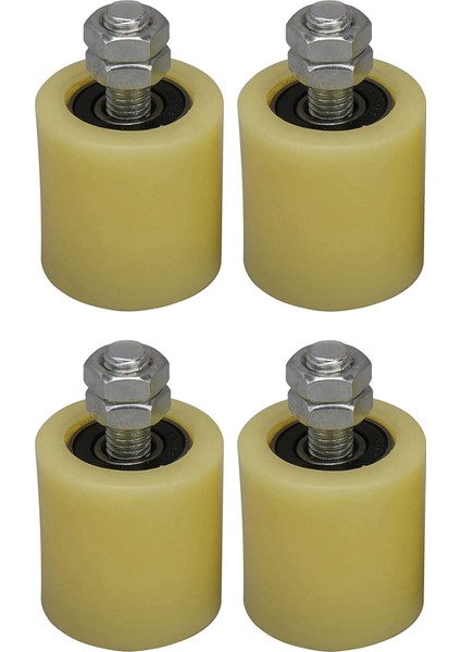 4 Adet 48X50MM Sarı Gümüş Naylon Çelik Düz Makaralı Rulman Kılavuz Tekerlek 6201 M12 Vida Elektrikli Kapı Sürgülü Kapı (Yurt Dışından)