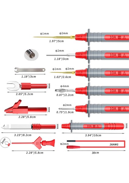 P1308D 25 Adet Multimetre Silikon Test Ucu Kiti Değiştirilebilir Iğne Anahtarı Timsah Klip 4mm Muz Fiş (Yurt Dışından) indirimleri