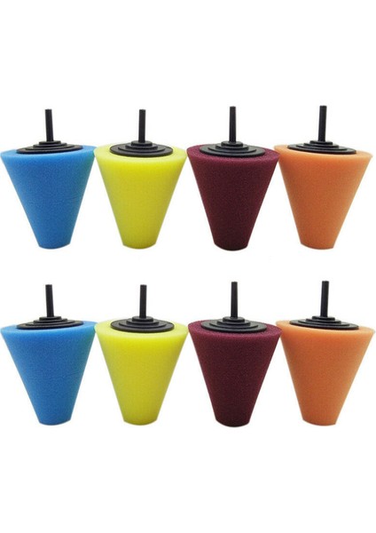 Araba Tekerlek Göbeği Cila Parlatıcı Parlatma Süngeri Koni Metal Köpük Ped Araba Tekerlekleri Için Araba Kapıları ve Kolları 8 Adet (Yurt Dışından)