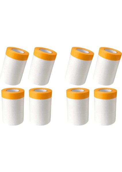 8 Adet Plastik Toz Levha Rulo 0.55X20 M Önceden Bantlanmış Maskeleme Filmi Damla Örtüler Boyama Yatak Mobilya Kaplaması (Yurt Dışından)
