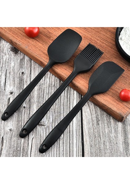 Silikon Spatula 3 Parça Set Kek Spatula Yağ Fırçası Silikon Set Kek Spatula Yağ Fırçası Pişirme Aracı Set (Yurt Dışından)