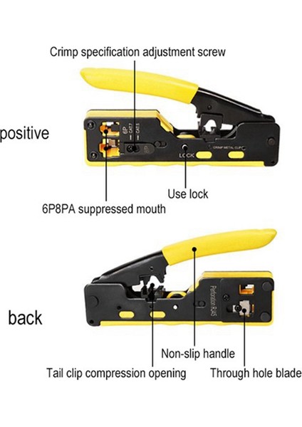 RJ45 Pense Crimper Cat5 Cat6 Cat7 Ağ Aracı Rg Rj 45 Ethernet Kablo Striptizci Presleme Kelepçe Maşa Klip RG45 Lan (Yurt Dışından)
