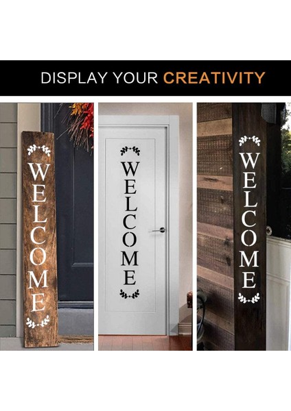 Hoş Geldiniz Tabelası Stencil, Ahşap Üzerine Boyama Için Mektup Şablonları Yeniden Kullanılabilir Sundurma Tabelası ve Ön Kapı Dikey Dekorasyon (Yurt Dışından) fiyatları