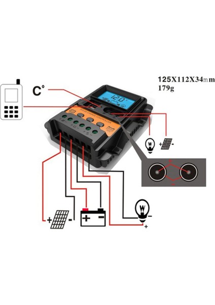 20A Solar Şarj Regülatörü 12V24V Güneş Paneli Denetleyici Regülatörü Otomatik 2 USB LCD Ekran Yük Boşaltıcı (Yurt Dışından)