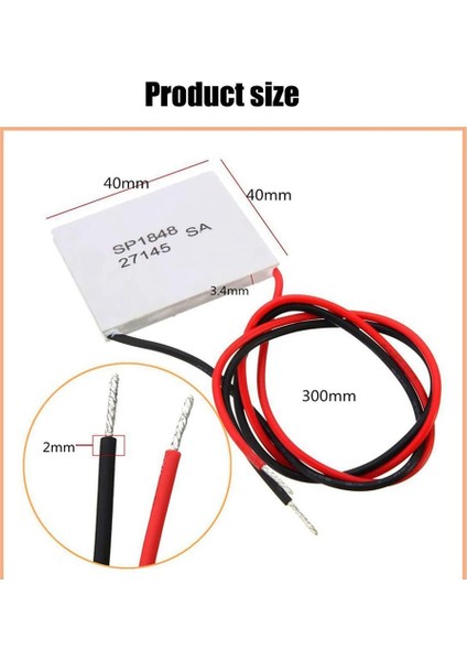 2 Adet 40X40MM Termoelektrik Jeneratör SP1848-27145 Peltier Teg Modülü (Yurt Dışından)