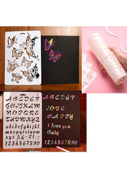 10 Adet 7 Mil Boş Şablon Sayfaları, 12 x 12 Inç Mylar Şablon Şablon Malzemesi ve Siluet Makineleri Için (Yurt Dışından)