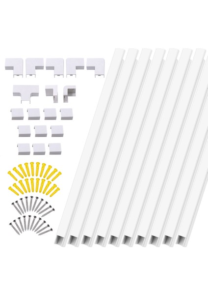 10 Adet Pvc Kablo Kanalı Kanalı Duvar Kablo Yönetimi Elektrikli Önbellek Kablo Kanalı Tel Kapağı Su Geçirmez (Yurt Dışından)