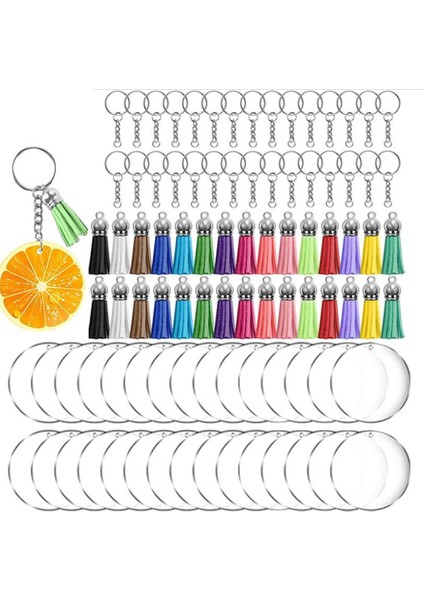 120 Adet Akrilik Anahtarlık Boşlukları Kiti, 30 Adet 2 Inç Akrilik Boşluklar, 30 Adet Püsküller, 30 Adet Anahtarlık Yüzükler, 30 Adet Atlama Halkası (Yurt Dışından) fiyatları