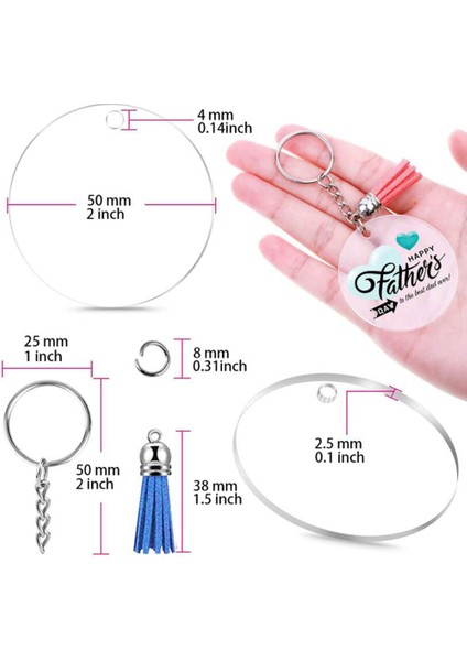 120 Adet Akrilik Anahtarlık Boşlukları Kiti, 30 Adet 2 Inç Akrilik Boşluklar, 30 Adet Püsküller, 30 Adet Anahtarlık Yüzükler, 30 Adet Atlama Halkası (Yurt Dışından) indirimleri