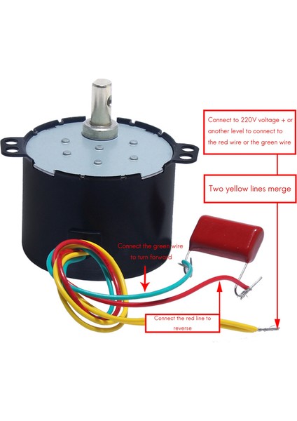 50KTYZ Sabit Mıknatıslı Senkron Motor Cw/ccw Düşük Hızlı Yüksek Torklu Motor Ac 220V 6-10W Minyatür (30 Rpm) (Yurt Dışından)