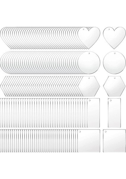 200 Parça Akrilik Anahtarlık Boşlukları Boş Akrilik Şeffaf Anahtarlık Kolye Dıy Zanaat Projeleri Için (Yurt Dışından)