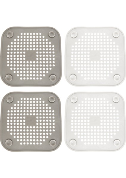 4x Kare Tahliye Kapağı Duş Drenaj Saç Catcher Düz Silikon Fiş Banyo ve Mutfak Için Filtre Duş Drenaj (Yurt Dışından)