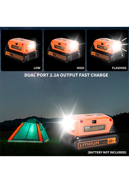 20V Lityum USB Şarj Cihazı Için Adaptör, Çift USB Şarj Cihazı ve 12V Bağlantı Noktalı LED Çalışma Işığı (Yurt Dışından) fırsatları